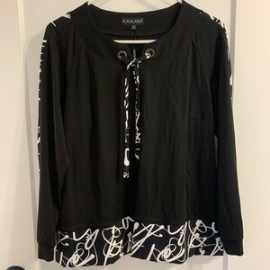 Black Women's Top with White Accents